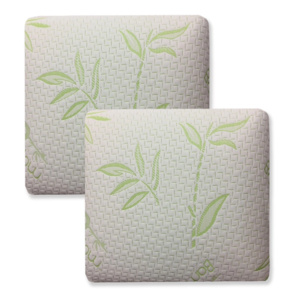Lot de 2 oreillers carrés 60x60 cm mémoire de forme Visco - Soutien cervical, anti-allergique, confort durable et réparateur