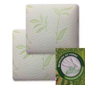 Lot de 2 oreillers carrés 60x60 cm mémoire de forme Visco - Soutien cervical, anti-allergique, confort durable et réparateur