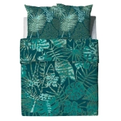 Housse de couette 240x260 cm - Alba Verte + taies pur coton