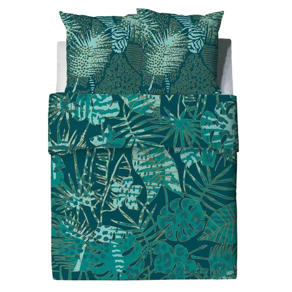 Housse de couette 240x260 cm - Alba Verte + taies pur coton