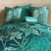 Housse de couette 240x260 cm - Alba Verte + taies pur coton