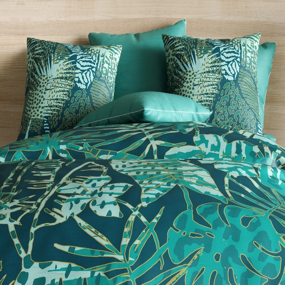 Housse de couette 240x260 cm - Alba Verte + taies pur coton