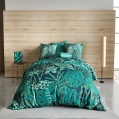 Housse de couette 240x260 cm - Alba Verte + taies pur coton