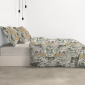 Housse de couette 100 % coton bio Zélia 240x220 dans chambre de biais