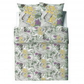 Housse de couette 100 % coton bio Zélia 240x220 fond blanc