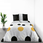 Housse de couette 100 % coton stitchy 240x260 dans chambre mur blanc