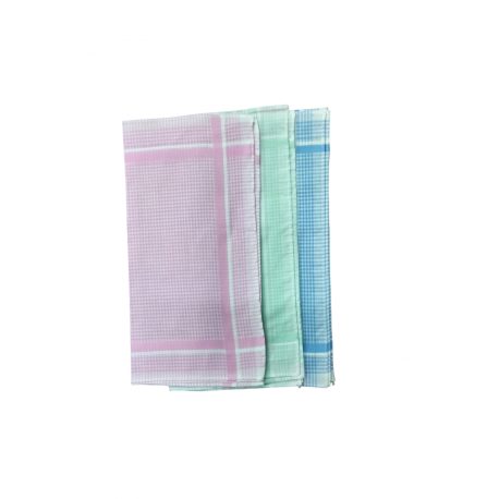 Lot De 6 Mouchoirs Femmes Quadrillés pur coton 3 coloris