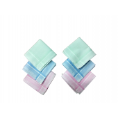 Lot De 6 Mouchoirs Femmes Quadrillés pur coton rose, vert, bleu