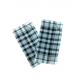 Mouchoirs Carreaux Bleu et Blanc 50x50cm Lot de 12