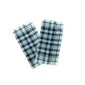 Lot de 12 Mouchoirs de Travail Grands Carreaux Bleu et Blanc - 100% coton - Doux et écologique - 50x50cm