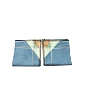 Lot de 12 Mouchoirs Fond coloré 100% Coton - 40x40cm - Bleu, vert, terracotta
