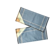 Lot de 12 Mouchoirs Fond coloré 100% Coton - 40x40cm - Bleu, vert, terracotta