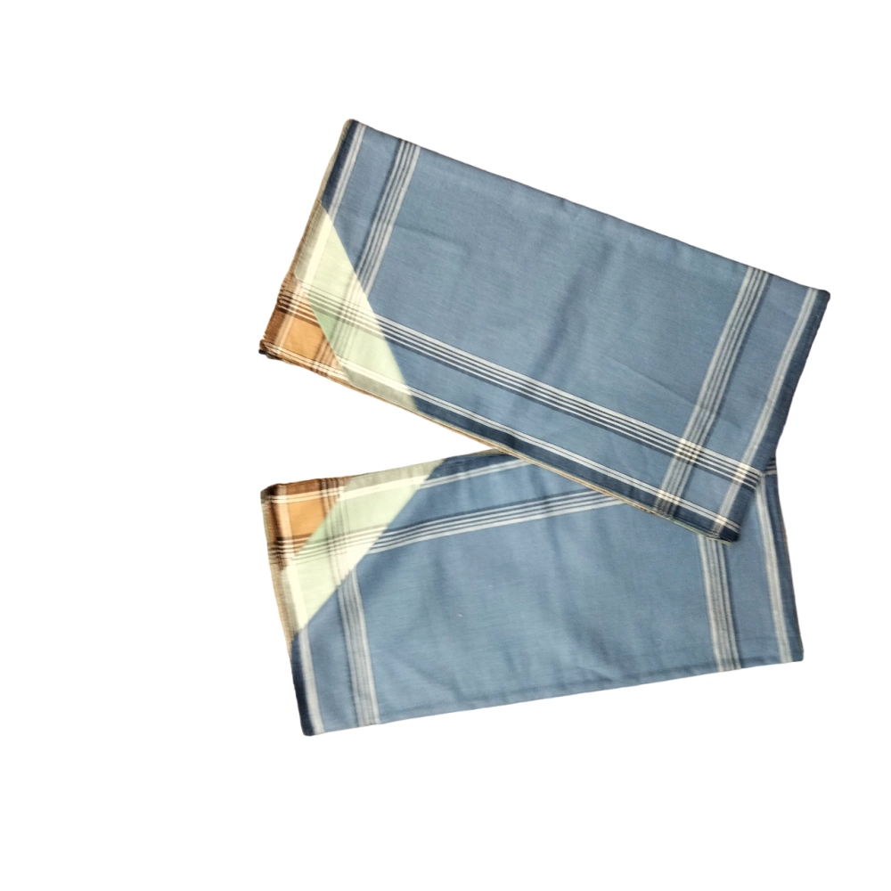 Lot de 12 Mouchoirs Fond coloré 100% Coton - 40x40cm - Bleu, vert, terracotta