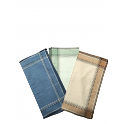 Lot de 6 Mouchoirs fond coloré 100% coton 40x40cm