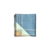 Lot de 6 Mouchoirs Fond coloré 100% Coton - 40x40cm - Bleu, vert, terracotta