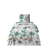 Parure de draps Summer Flower 100 % coton - Motif floral avec drap housse, drap plat et taie(s) 65x65 cm, douceur et fraîcheur