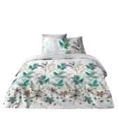 Parure de draps Summer Flower 100 % coton - Motif floral avec drap housse, drap plat et taie(s) 65x65 cm, douceur et fraîcheur