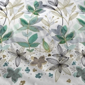 Parure de draps Summer Flower 100 % coton - Motif floral avec drap housse, drap plat et taie(s) 65x65 cm, douceur et fraîcheur