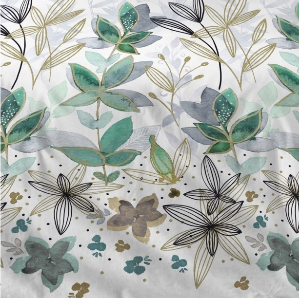 Parure de draps Summer Flower 100 % coton - Motif floral avec drap housse, drap plat et taie(s) 65x65 cm, douceur et fraîcheur