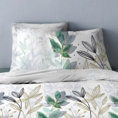 Parure de draps Summer Flower 100 % coton - Motif floral avec drap housse, drap plat et taie(s) 65x65 cm, douceur et fraîcheur