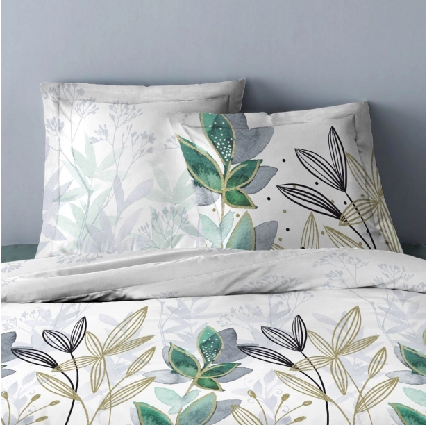 Parure de draps Summer Flower 100 % coton - Motif floral avec drap housse, drap plat et taie(s) 65x65 cm, douceur et fraîcheur