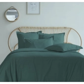 Housse de couette 280x240 + 2 taies 65x65 cm – 100% Percale – Tissage serré 80 fils - Finition rabat – Traitement Easy Care