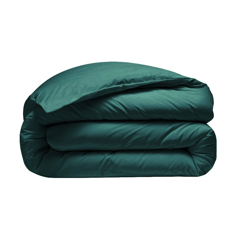 Housse de couette 280x240 + 2 taies 65x65 cm – 100% Percale – Tissage serré 80 fils - Finition rabat – Traitement Easy Care