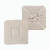 Lot de 6 Galettes de Chaise Beige – Confortables et Épaisses, 38x38 cm Assises Pratiques avec Lanières de Fixation