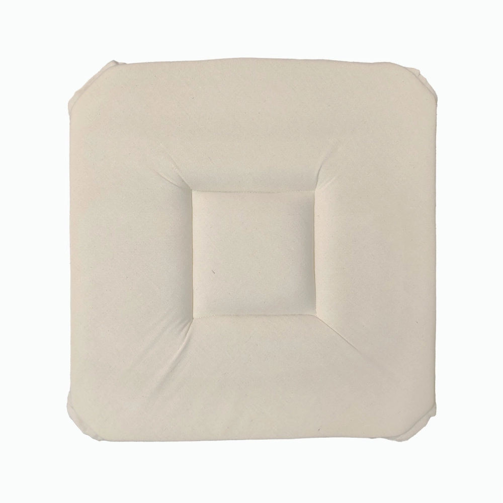 Lot de 6 Galettes de Chaise Beige – Confortables et Épaisses, 38x38 cm Assises Pratiques avec Lanières de Fixation