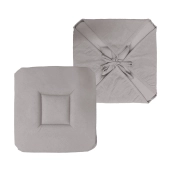 Lot de 6 Galettes de Chaise gris clair 38x38cm – Assise Confortable et Rembourrée – Fixation Par lanières – Déco Moderne