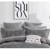 zoom taies d'oreiller housse de couette losange