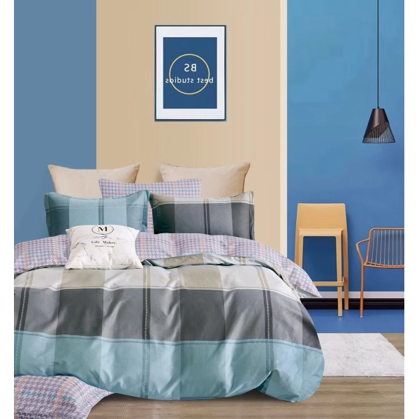 housse de couette carreaux percale 80 fils
