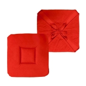 Lot de 6 Galettes de Chaise rouge 38x38 cm – Assise Confortable et Rembourrée – Fixation Solide par Lanières – Déco Chaleureuse