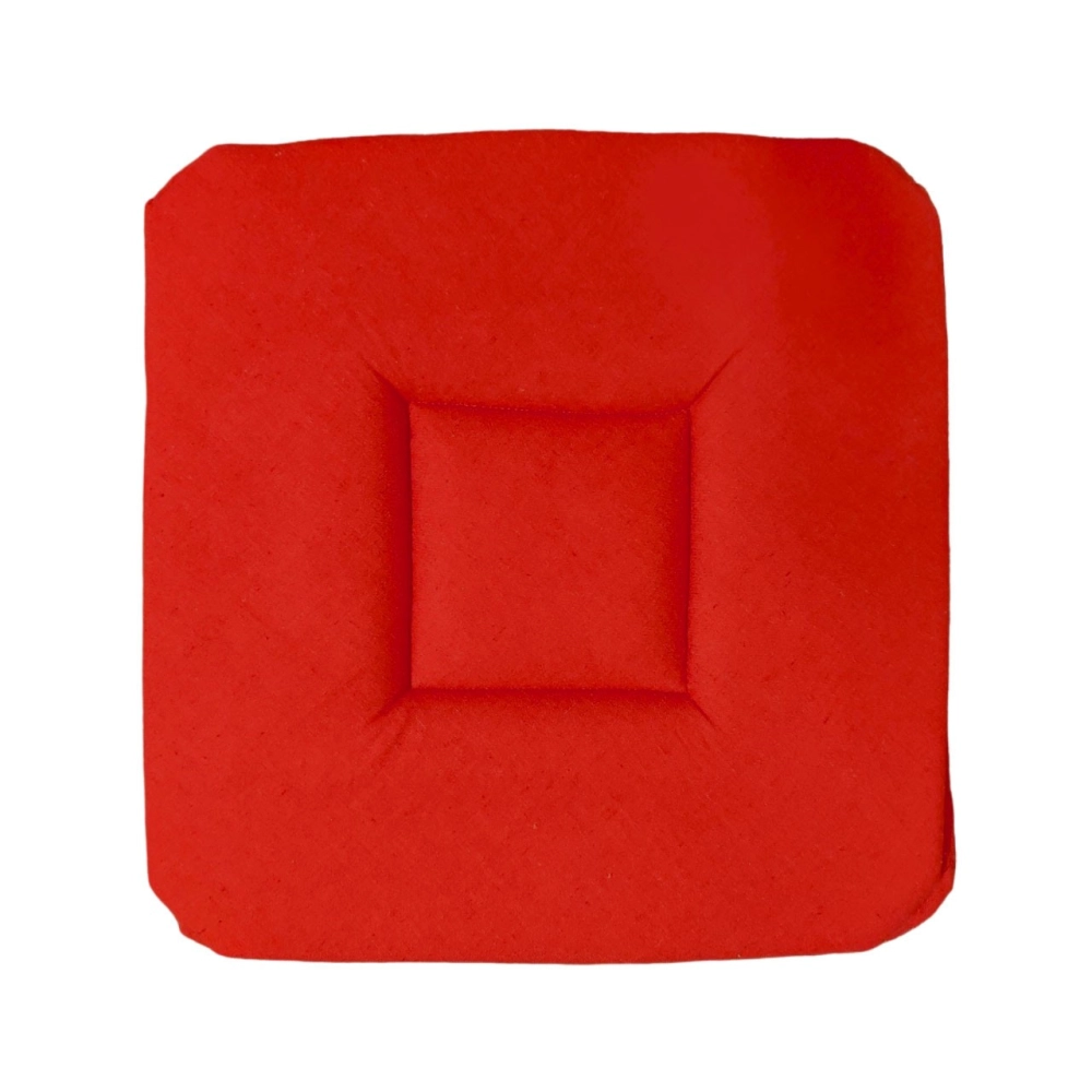 Lot de 6 Galettes de Chaise rouge 38x38 cm – Assise Confortable et Rembourrée – Fixation Solide par Lanières – Déco Chaleureuse