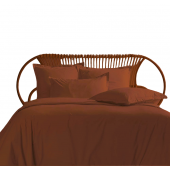 housse de couette percale 240x280 argile posées sur lit