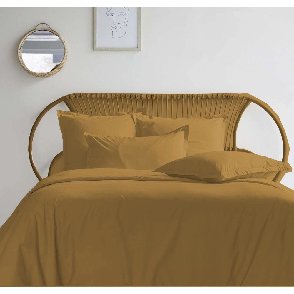 Housse de couette 280x240 + 2 taies 65x65 cm – 100% Percale – Tissage serré 80 fils - Finition rabat – Traitement Easy Care