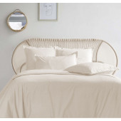housse de couette percale 240x280 ivoire posées sur lit
