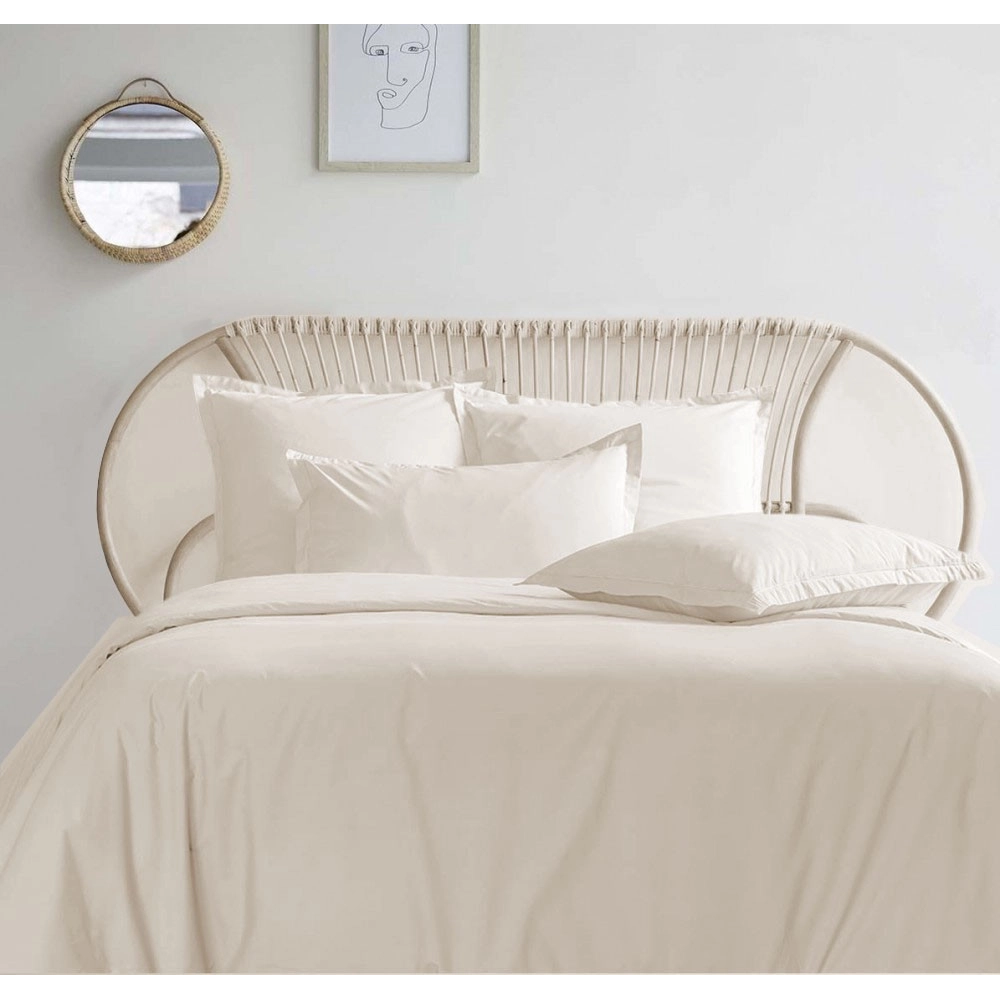 Housse de couette 280x240 + 2 taies 65x65 cm – 100% Percale – Tissage serré 80 fils - Finition rabat – Traitement Easy Care