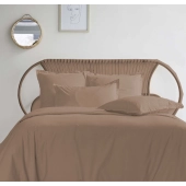 Housse de couette 280x240 + 2 taies 65x65 cm – 100% Percale – Tissage serré 80 fils - Finition rabat – Traitement Easy Care