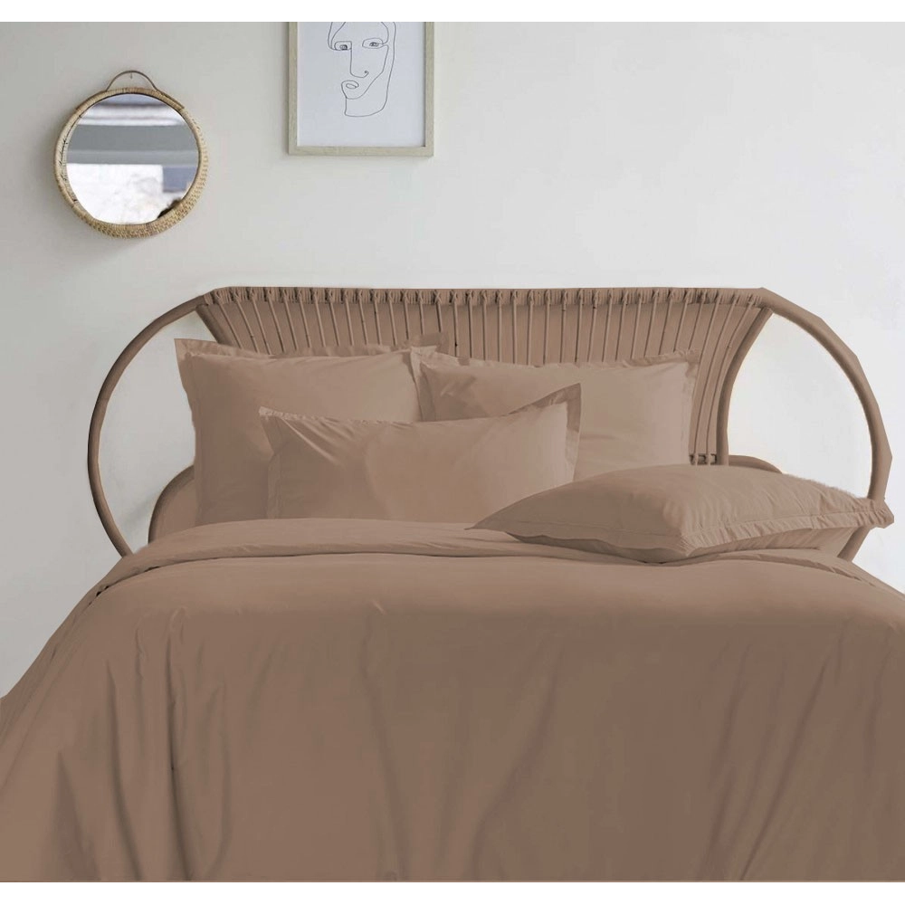 Housse de couette 280x240 + 2 taies 65x65 cm – 100% Percale – Tissage serré 80 fils - Finition rabat – Traitement Easy Care