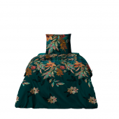 Parure de draps Summer Flower 3 pièces pur coton sur lit fond blanc