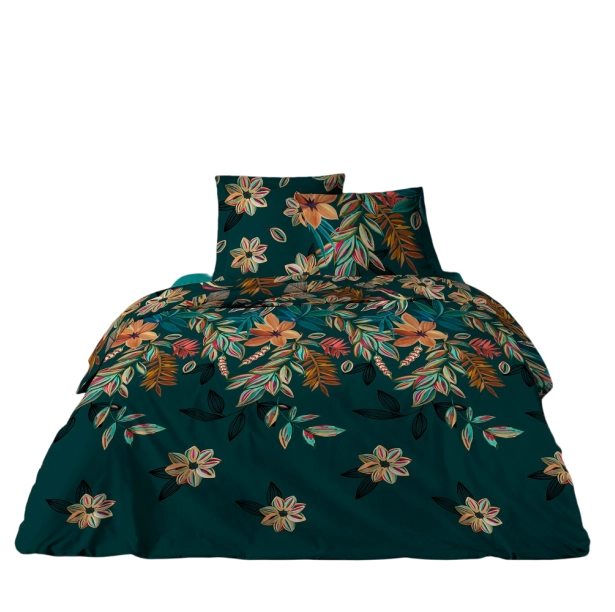 Parure de draps Botanical Garden coton 57 fils - Drap plat, drap housse et taie(s), motif fleuri printanier