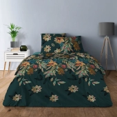 Parure de draps Botanical Garden coton 57 fils - Drap plat, drap housse et taie(s), motif fleuri printanier