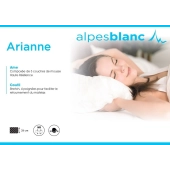 Matelas Ariane : mousse très haute résilience 60 kg/m³, soutien ergonomique, confort luxueux, accueil souple et maintien ferme