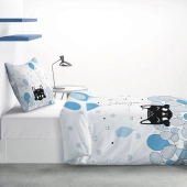 Housse de couette Pussycat Blue 140x200 + 1 taie 100% coton
