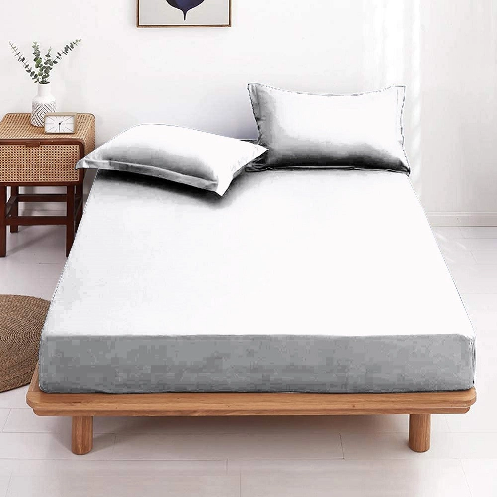 Drap housse uni 100% coton 57 fils/cm² - Fabrication française – Grand bonnet 30 cm – Doux et durable – Couleur grand teint