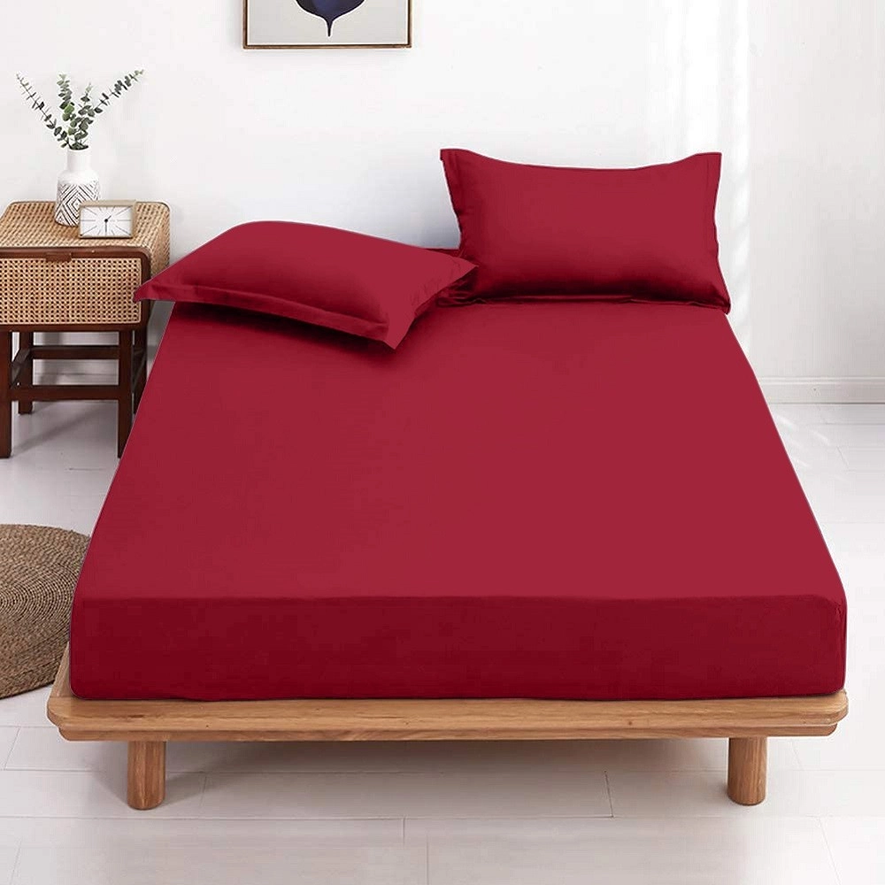Drap housse uni 100% coton 57 fils/cm² - Fabrication française – Grand bonnet 30 cm – Doux et durable – Couleur grand teint