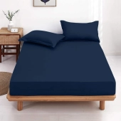 Drap housse uni 100% coton 57 fils/cm² - Fabrication française – Grand bonnet 30 cm – Doux et durable – Couleur grand teint