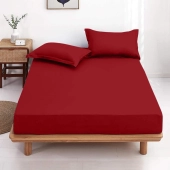 Drap housse uni 100% coton 57 fils/cm² - Fabrication française – Grand bonnet 30 cm – Doux et durable – Couleur grand teint