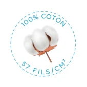Drap housse uni 100% coton 57 fils/cm² - Fabrication française – Grand bonnet 30 cm – Doux et durable – Couleur grand teint